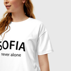 Женская футболка хлопок Oversize Sofia never alone - motto - фото 2
