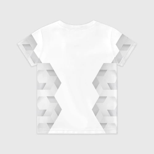 Детская футболка 3D с принтом Valencia white poly, вид сзади #1
