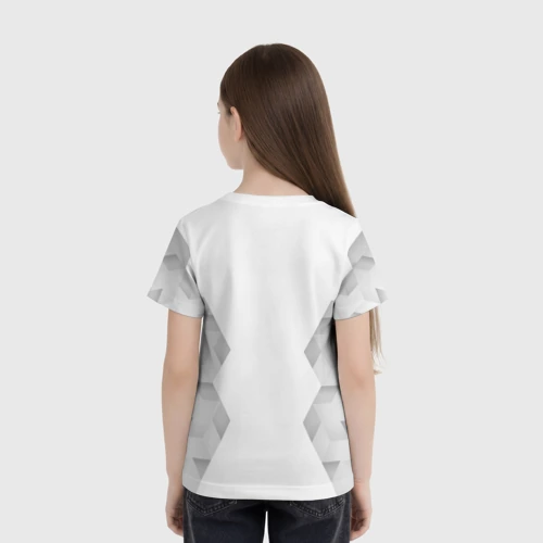 Детская футболка 3D с принтом Valencia white poly, вид сзади #2