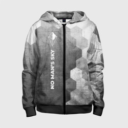Детская толстовка 3D на молнии No Man's Sky - grey gradient по-вертикали