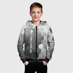 Детская толстовка 3D на молнии No Man's Sky - grey gradient по-вертикали - фото 2