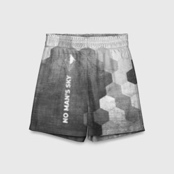 Детские спортивные шорты 3D No Man's Sky - grey gradient по-вертикали