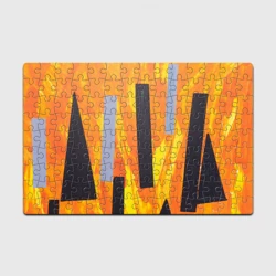 Головоломка Пазл магнитный 126 элементов Black rectangles on orange