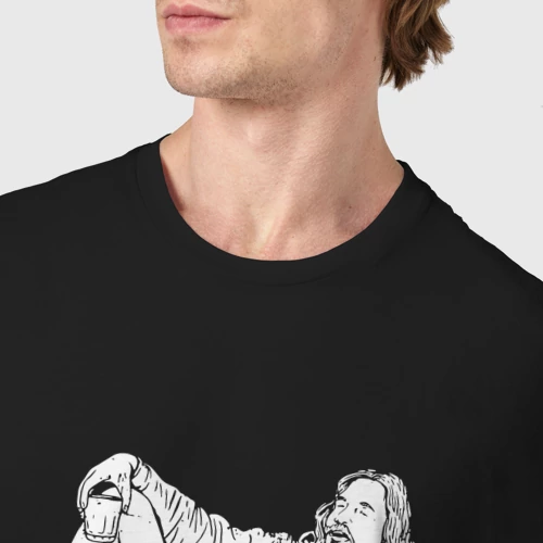 Мужская футболка хлопок с принтом Big Lebowski - жизнь продолжается мужик, фото #4