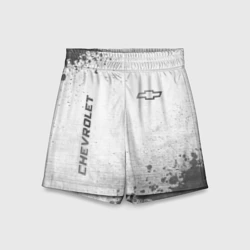 Детские спортивные шорты 3D Chevrolet - white gradient вертикально