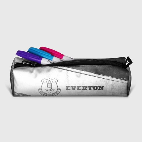 Пенал школьный 3D с принтом Everton - white gradient по-горизонтали, фото на моделе #1