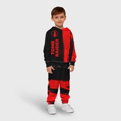 Детский костюм с толстовкой 3D Tomb Raider - red gradient по-вертикали - фото 2