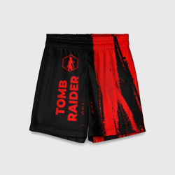 Детские спортивные шорты 3D Tomb Raider - red gradient по-вертикали