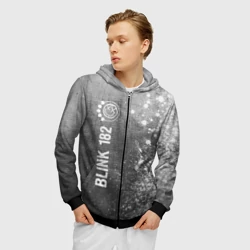 Мужская толстовка 3D на молнии Blink 182 - grey gradient по-вертикали - фото 2