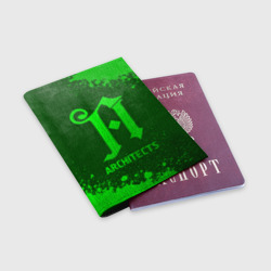Обложка для паспорта матовая кожа Architects - green gradient - фото 2