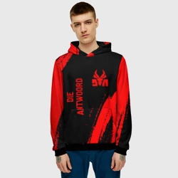 Мужская толстовка 3D Die Antwoord - red gradient вертикально - фото 2