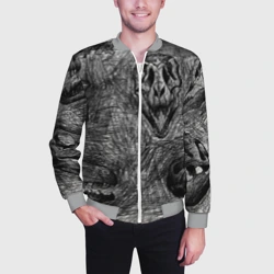 Мужской бомбер 3D Черепа динозавров - эскиз - фото 2
