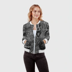 Женский бомбер 3D Черепа динозавров - эскиз - фото 2