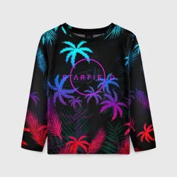 Детский лонгслив 3D Starfield неоновые тропики