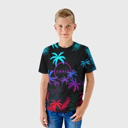 Детская футболка 3D Starfield неоновые тропики - фото 2