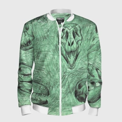 Мужской бомбер 3D Черепа динозавров - эскиз