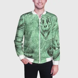 Мужской бомбер 3D Черепа динозавров - эскиз - фото 2