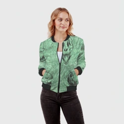 Женский бомбер 3D Черепа динозавров - эскиз - фото 2