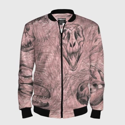 Мужской бомбер 3D Черепа динозавров - эскиз