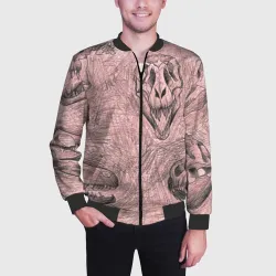 Мужской бомбер 3D Черепа динозавров - эскиз - фото 2