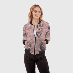 Женский бомбер 3D Черепа динозавров - эскиз - фото 2