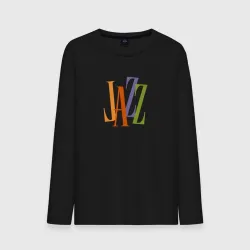 Мужской лонгслив хлопок Jazz typographic theme