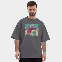 Мужская футболка Oversize хлопок premium Поезд на мосту - фото 2