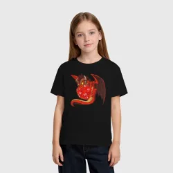 Детская футболка хлопок Red dragon holding a dice - фото 2