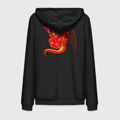 Мужская толстовка на молнии хлопок Red dragon holding a dice