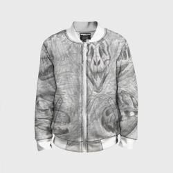 Детский бомбер 3D Черепа динозавров - эскиз