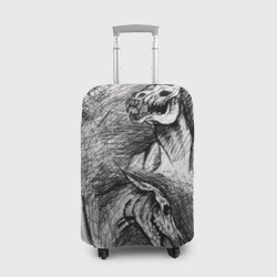 Чехол для чемодана 3D Черепа лошадей