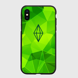 Чехол для iPhone XS Max матовый The Sims green poly