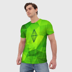 Мужская футболка 3D The Sims green poly - фото 2