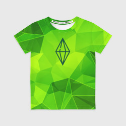 Детская футболка 3D The Sims green poly