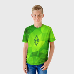Детская футболка 3D The Sims green poly - фото 2