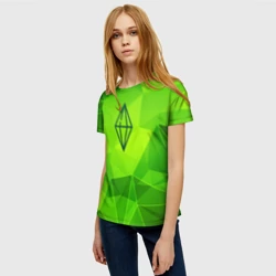 Женская футболка 3D The Sims green poly - фото 2