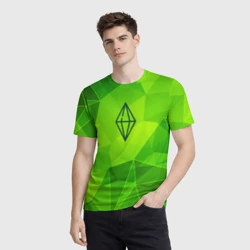 Мужская футболка 3D The Sims green poly - фото 2