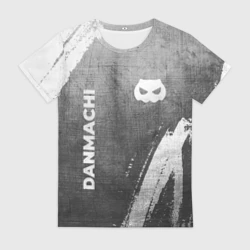 Женская футболка 3D DanMachi - grey gradient вертикально