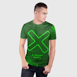 Мужская футболка 3D Slim A Silent Voice - green gradient - фото 2