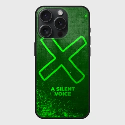 Чехол силиконовый для Apple iPhone 15 Pro матовый A Silent Voice - green gradient
