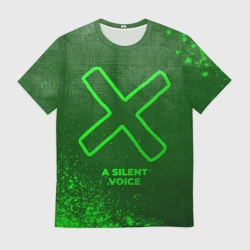 Мужская футболка 3D A Silent Voice - green gradient
