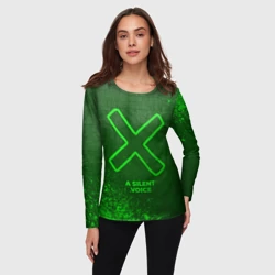 Женский лонгслив 3D A Silent Voice - green gradient - фото 2