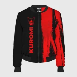 Женский бомбер 3D Kuromi - red gradient по-вертикали