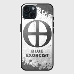Чехол силиконовый для Apple iPhone 15 матовый Blue Exorcist - white gradient