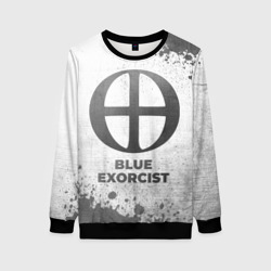 Женский свитшот 3D Blue Exorcist - white gradient