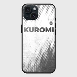 Чехол силиконовый для Apple iPhone 15 матовый Kuromi - white gradient посередине