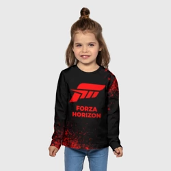 Детский лонгслив 3D Forza Horizon - red gradient - фото 2