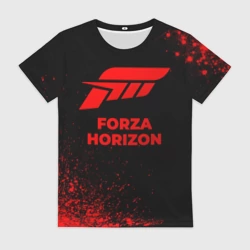Женская футболка 3D Forza Horizon - red gradient