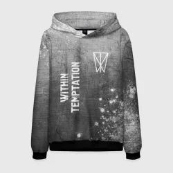 Мужская толстовка 3D Within Temptation - grey gradient вертикально