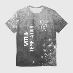 Мужская футболка 3D Within Temptation - grey gradient вертикально
